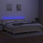 Voir la diapositive 4 : VIDAXL Sommier a lattes de lit et matelas et LED Creme 200x200cm Tissu