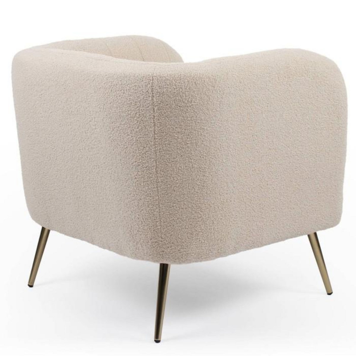 Paris Prix Fauteuil Design Bouclette  Reuben  75cm Beige