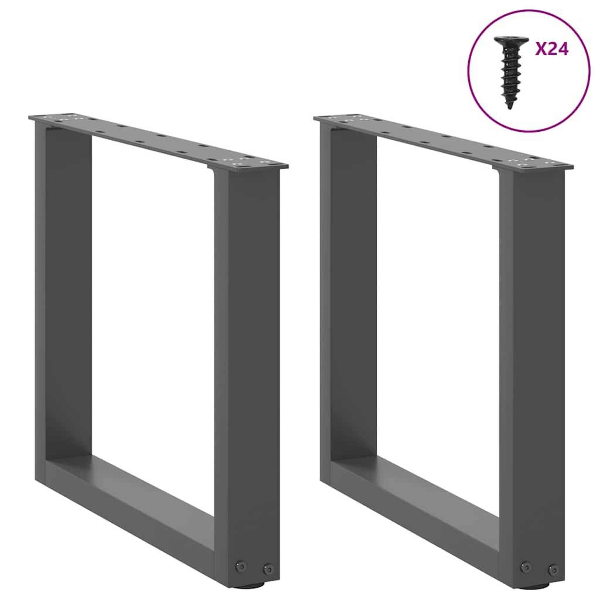 Voir la diapositive 3 : VIDAXL Pieds de table basse forme de U 2 pcs anthracite 50x(42-43) cm