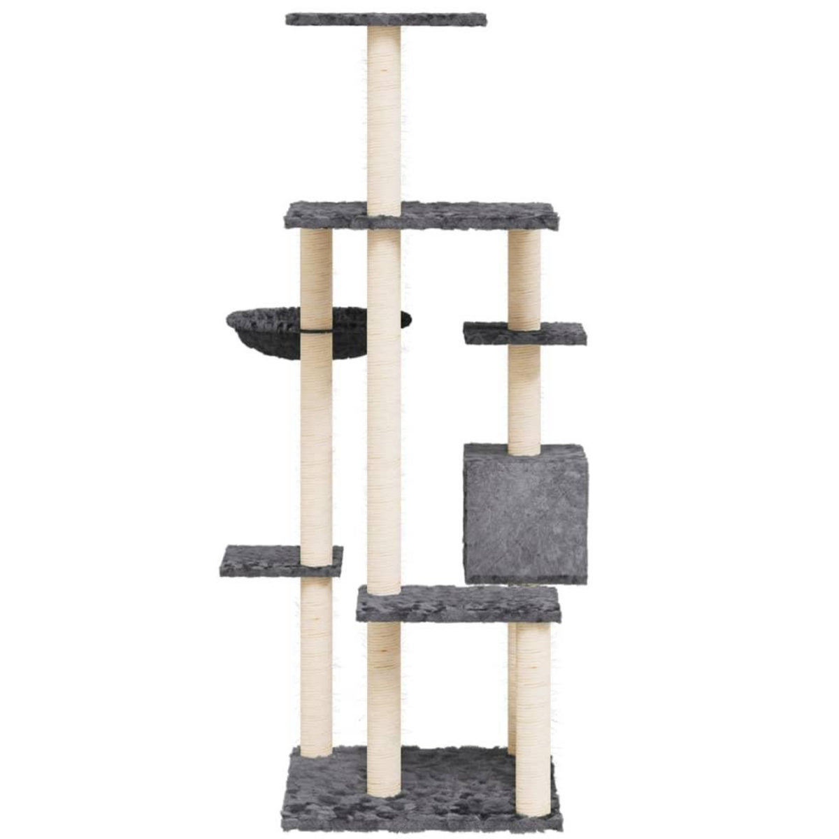 VIDAXL Arbre a chat avec griffoirs en sisal Gris fonce 142 cm