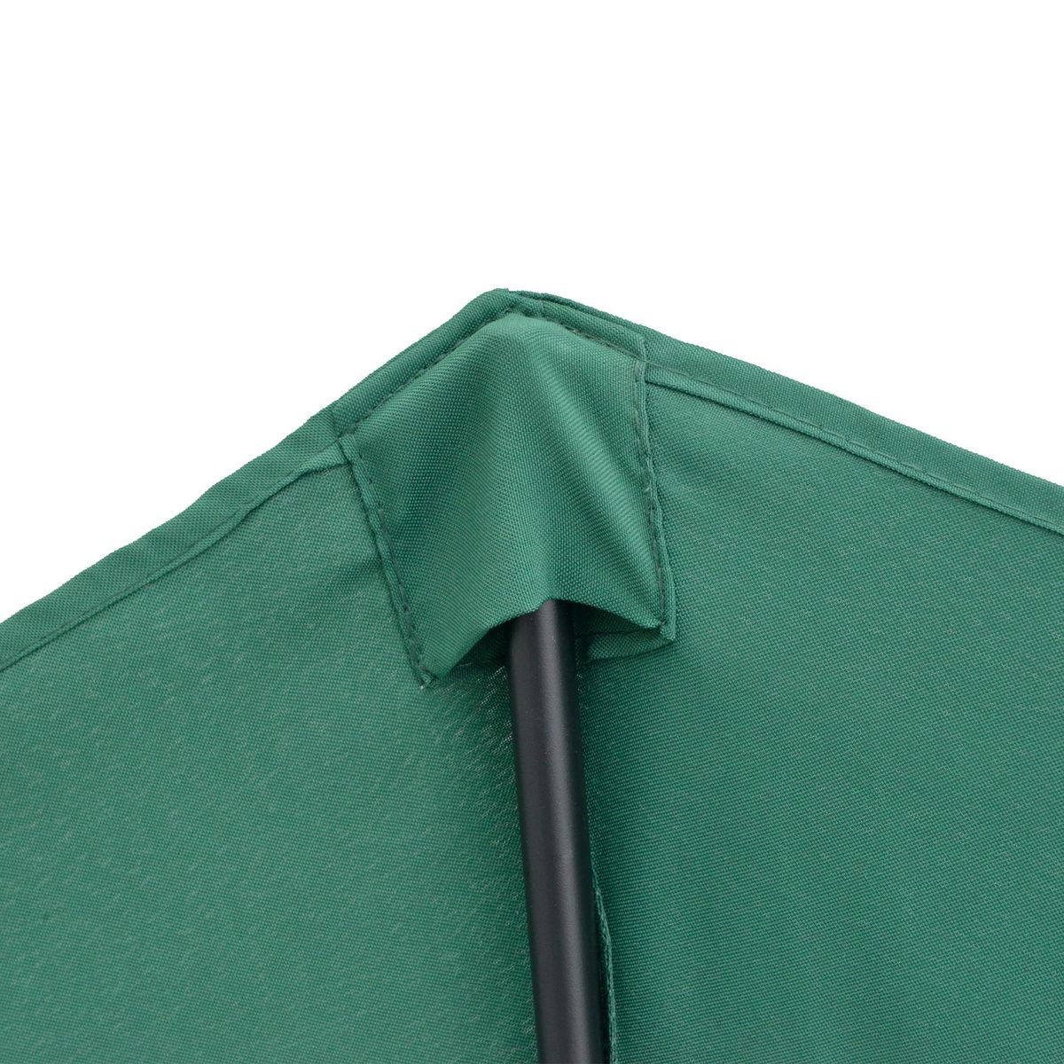OUTSUNNY Demi parasol, parasol de balcon 5 entretoises métal polyester 2,69L x 1,38l x 2,36H m vert