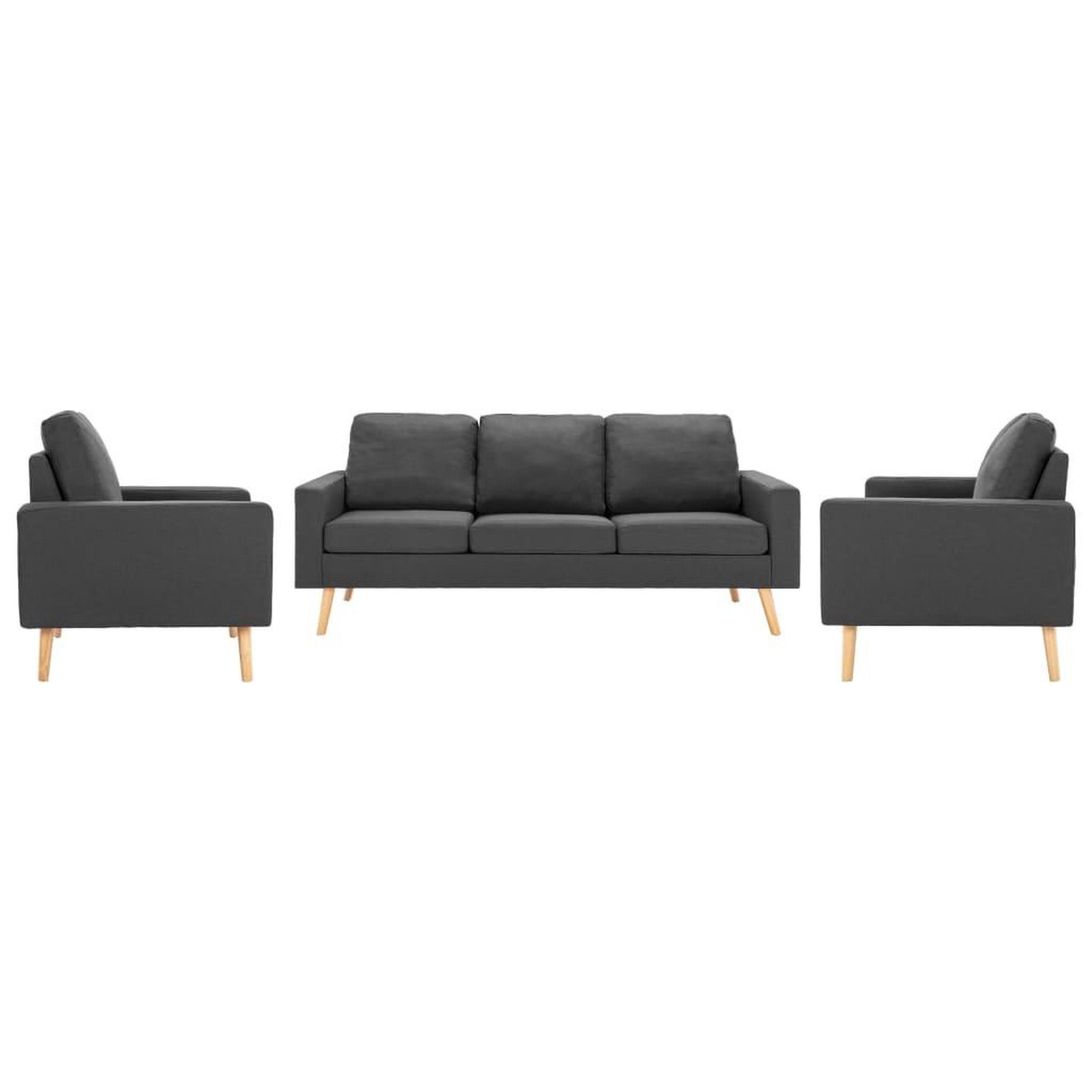 Voir la diapositive 1 : VIDAXL Ensemble de canapes 3 pcs Tissu Gris fonce