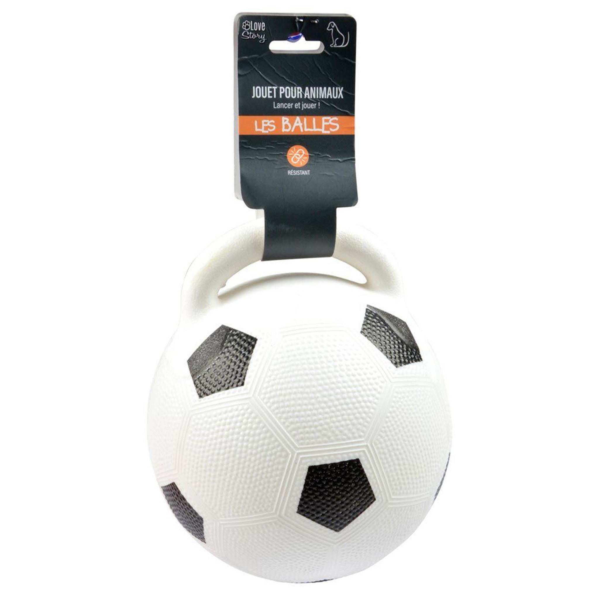 Voir la diapositive 4 : LOVE STORY Jouet pour chien  ballon de foot  20cm blanc & noir