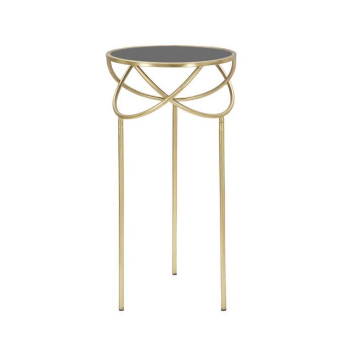 Paris Prix Table d'Appoint Design  Ring  80cm Noir & Or