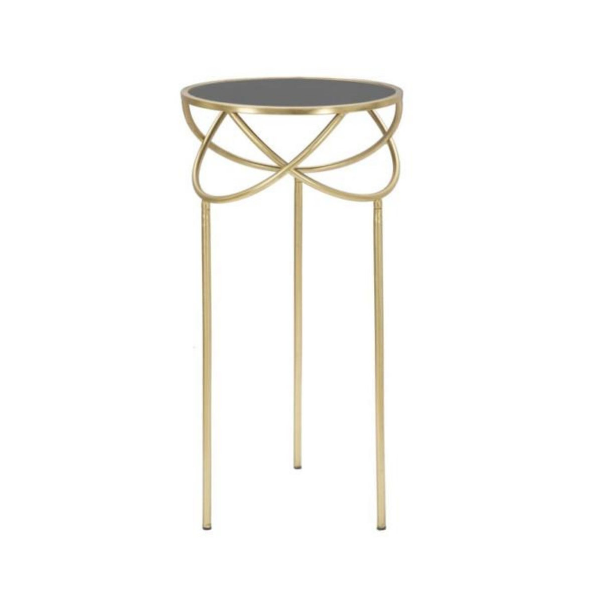 Paris Prix Table d'Appoint Design  Ring  80cm Noir & Or