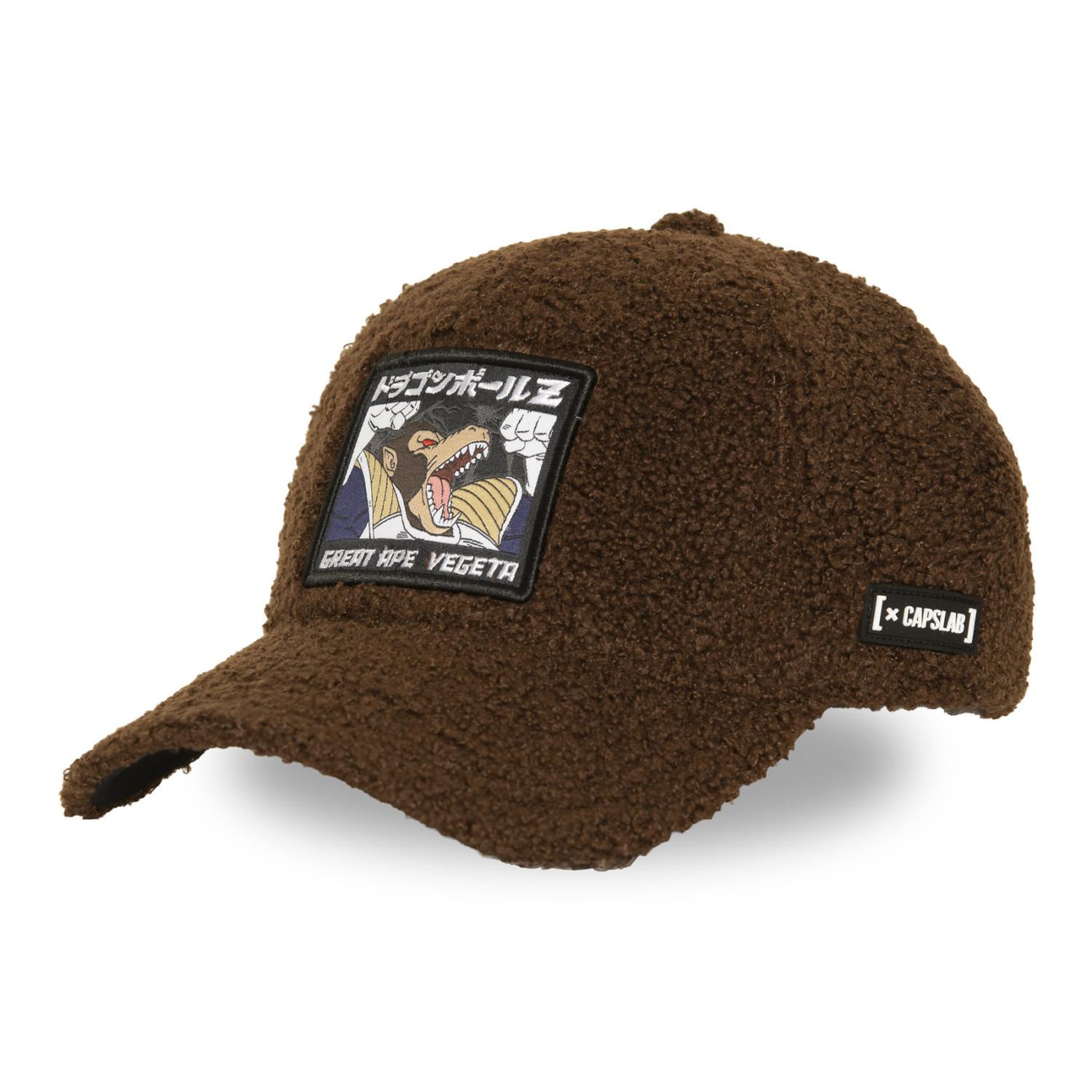 CAPSLAB Casquette baseball en sherpa avec patch dragon ball z sherpa. Coloris disponibles : Marron