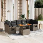 VIDAXL Salon de jardin 8 pcs avec coussins gris resine tressee