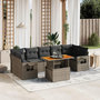 Voir la diapositive 1 : VIDAXL Salon de jardin 8 pcs avec coussins gris resine tressee