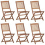 Voir la diapositive 2 : VIDAXL Chaises pliables de jardin lot de 6 avec coussins Bois d'acacia