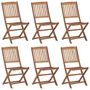 Voir la diapositive 2 : VIDAXL Chaises pliables de jardin lot de 6 avec coussins Bois d'acacia