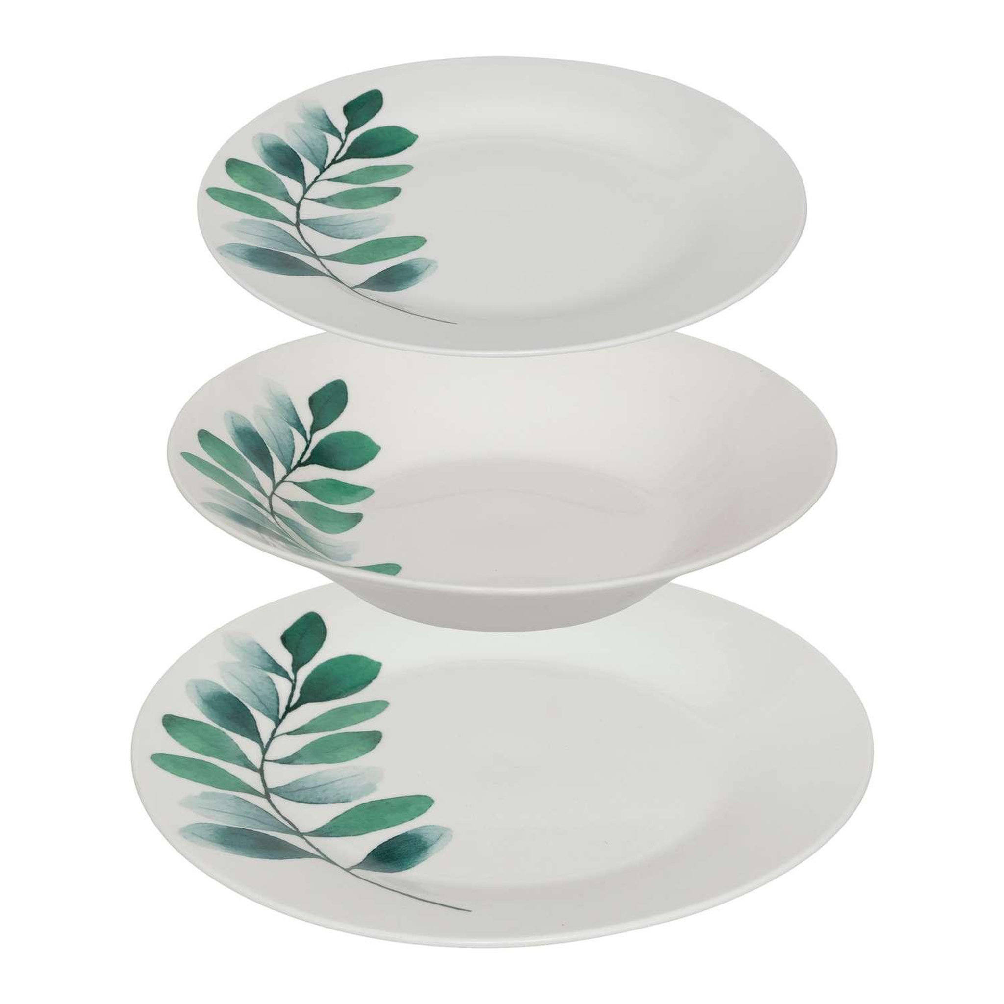 Voir la diapositive 1 : SECRET DE GOURMET Service vaisselle 18 pièces vegetal - vert