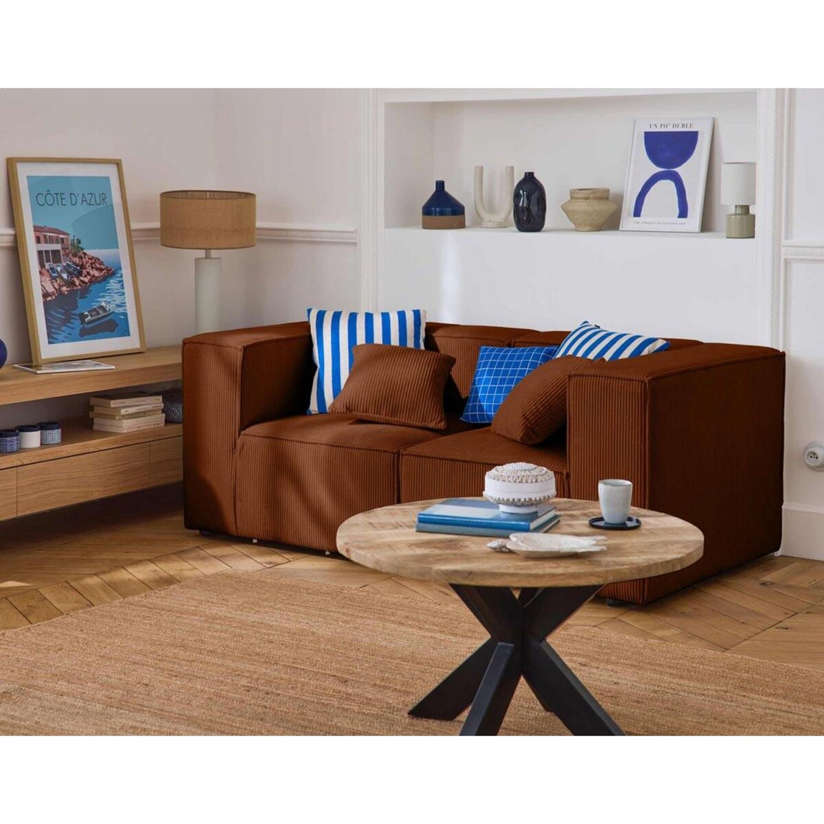 LISA DESIGN Arty - canapé modulable 2 places - en velours côtelé