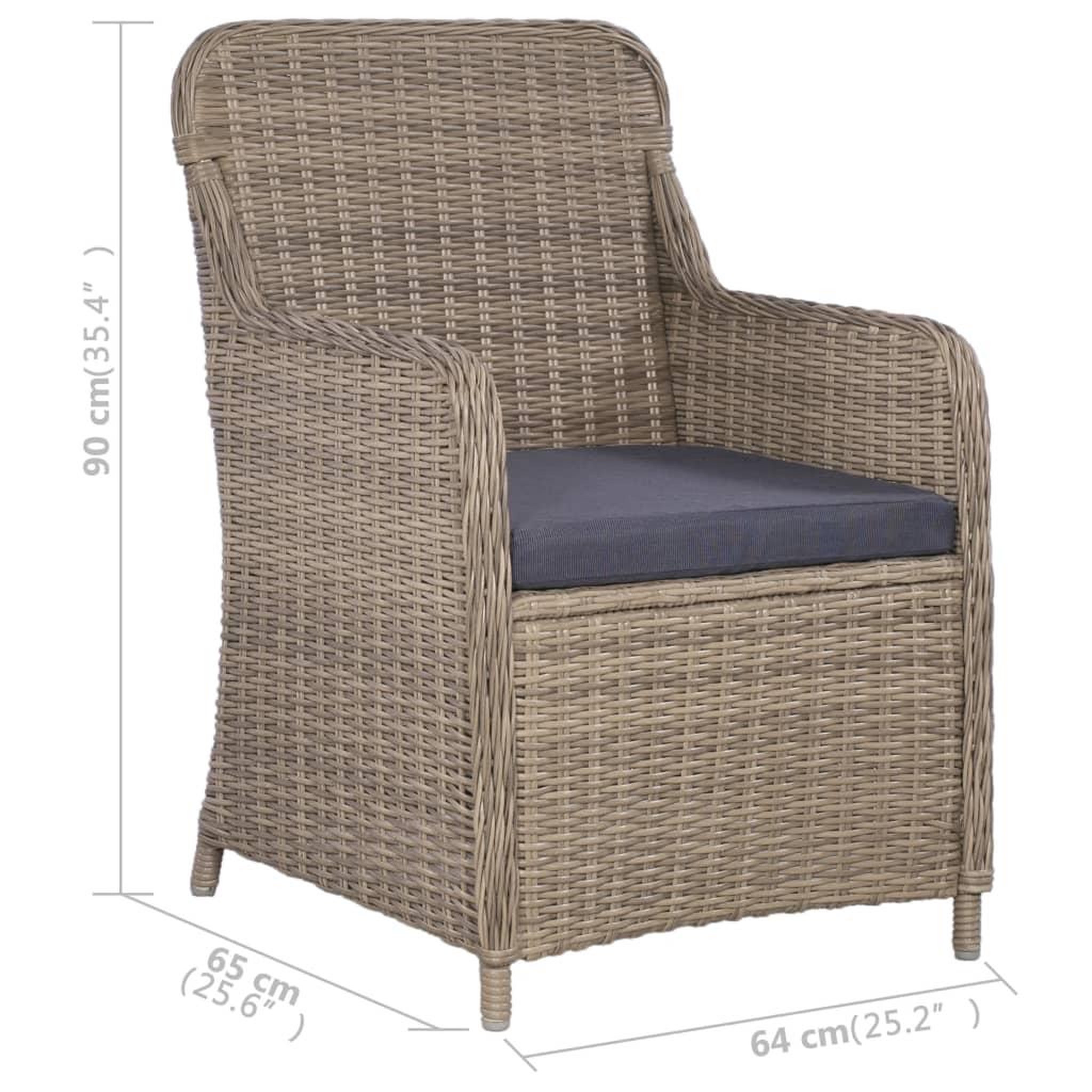 Voir la diapositive 6 : VIDAXL Ensemble a manger de jardin 7 pcs Marron