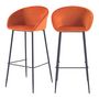 Voir la diapositive 1 : Rendez vous déco Lot de 2 chaises de bar 75 cm en velours orange - Marquise