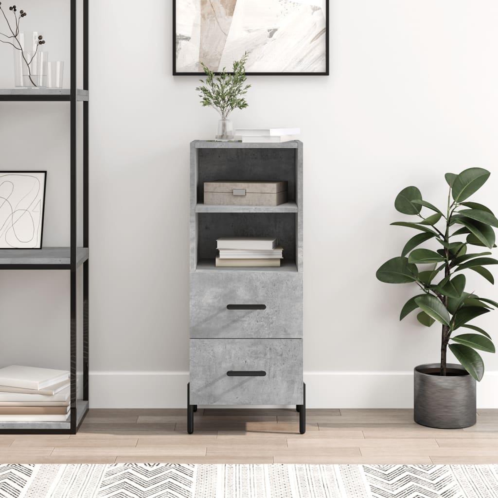 VIDAXL Buffet Gris beton 34,5x34x90 cm Bois d'ingenierie