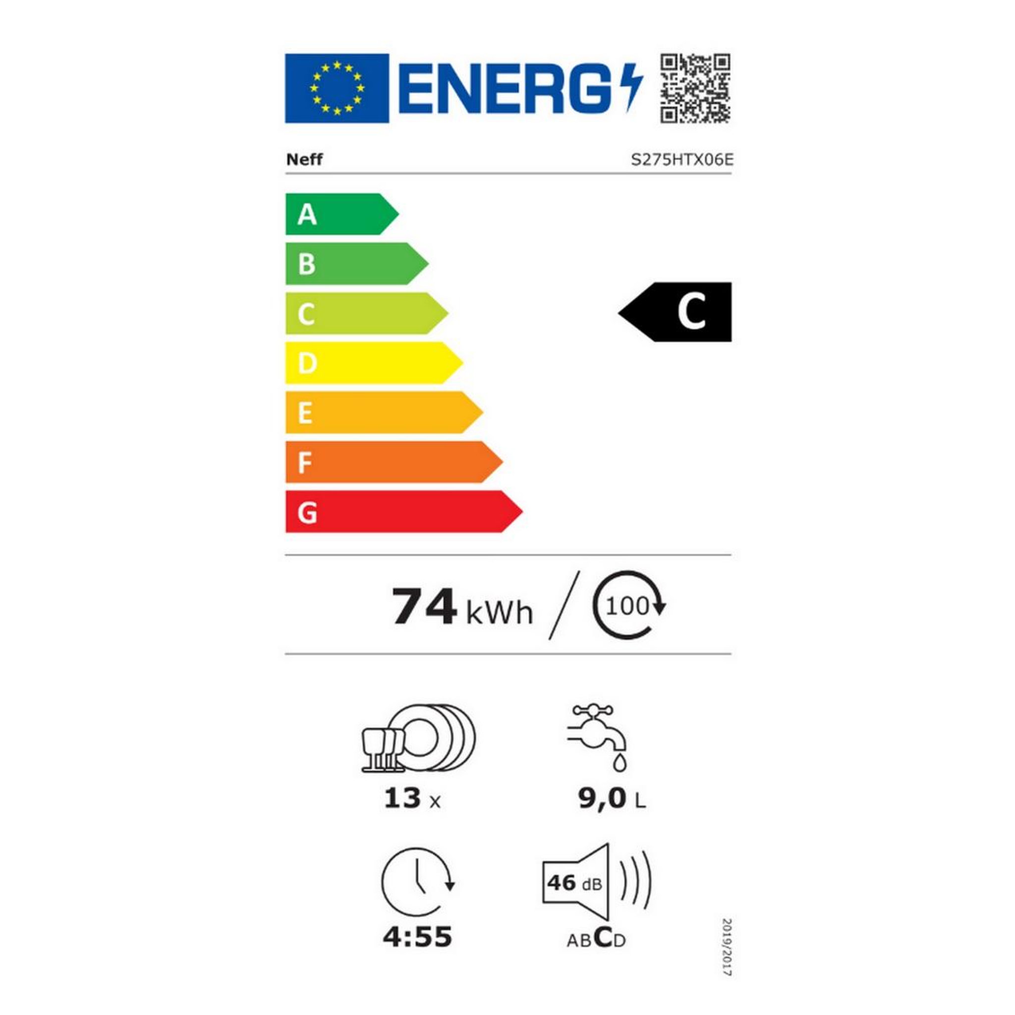 Voir la diapositive 2 : Neff Lave-vaisselle 60cm 14 couverts 42db blanc - s275htx06e