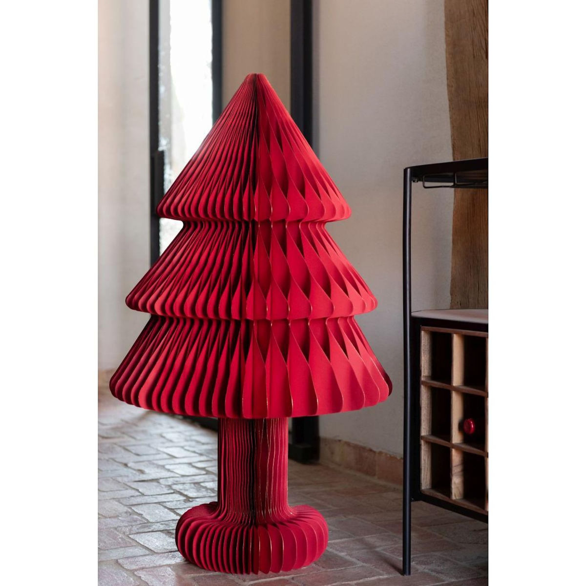 Paris Prix Sapin de Noël en Papier  Pliable  100cm Rouge