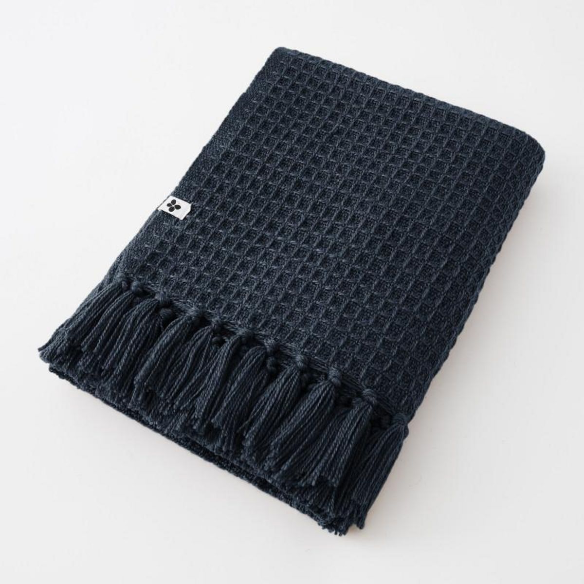 L EFFET PAPILLON Plaid à franges nid d'abeille  Gabin  toutes dimensions -  - 130 x 160 cm