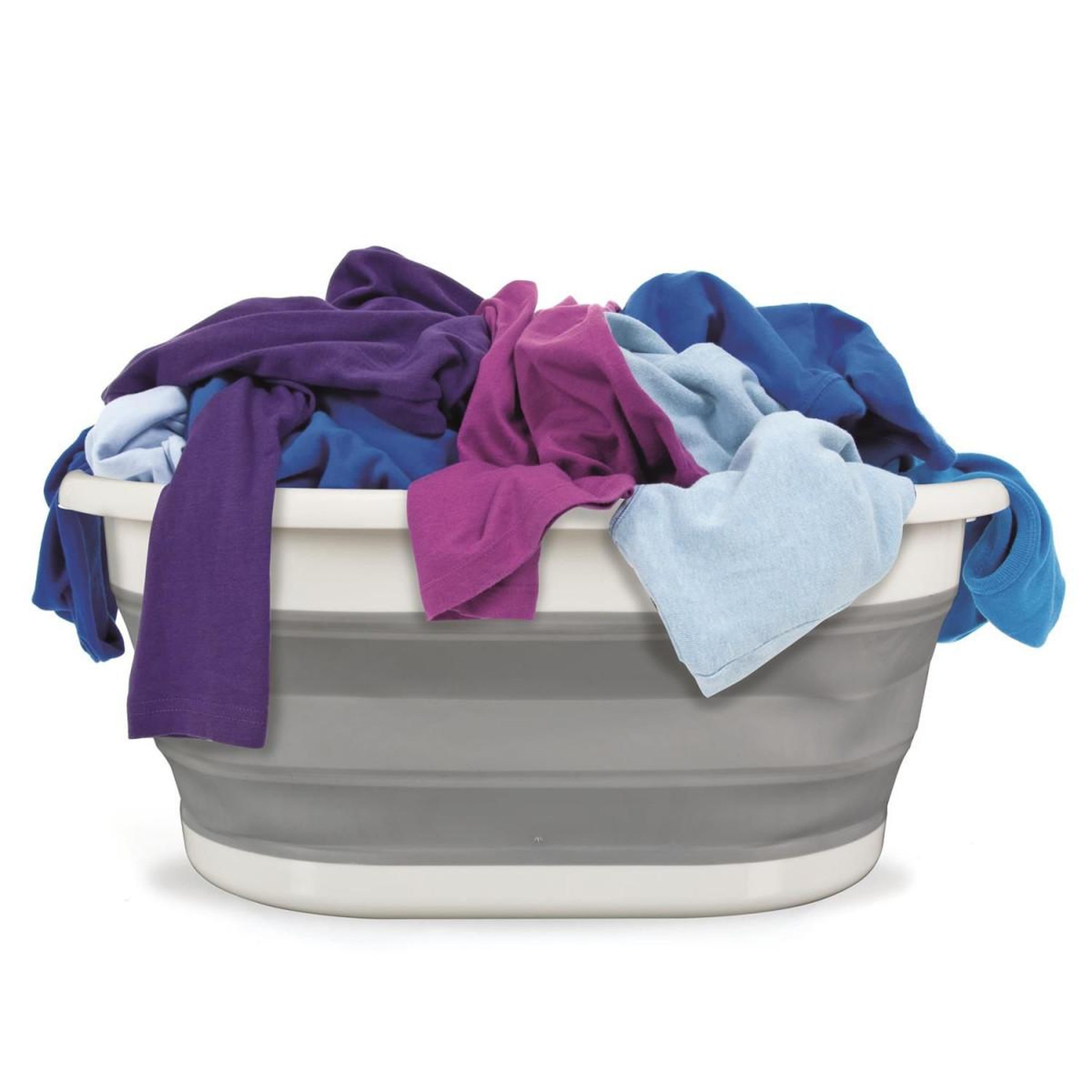 Voir la diapositive 3 : Je cherche une idee Panier à linge  rétractable  17l blanc & gris