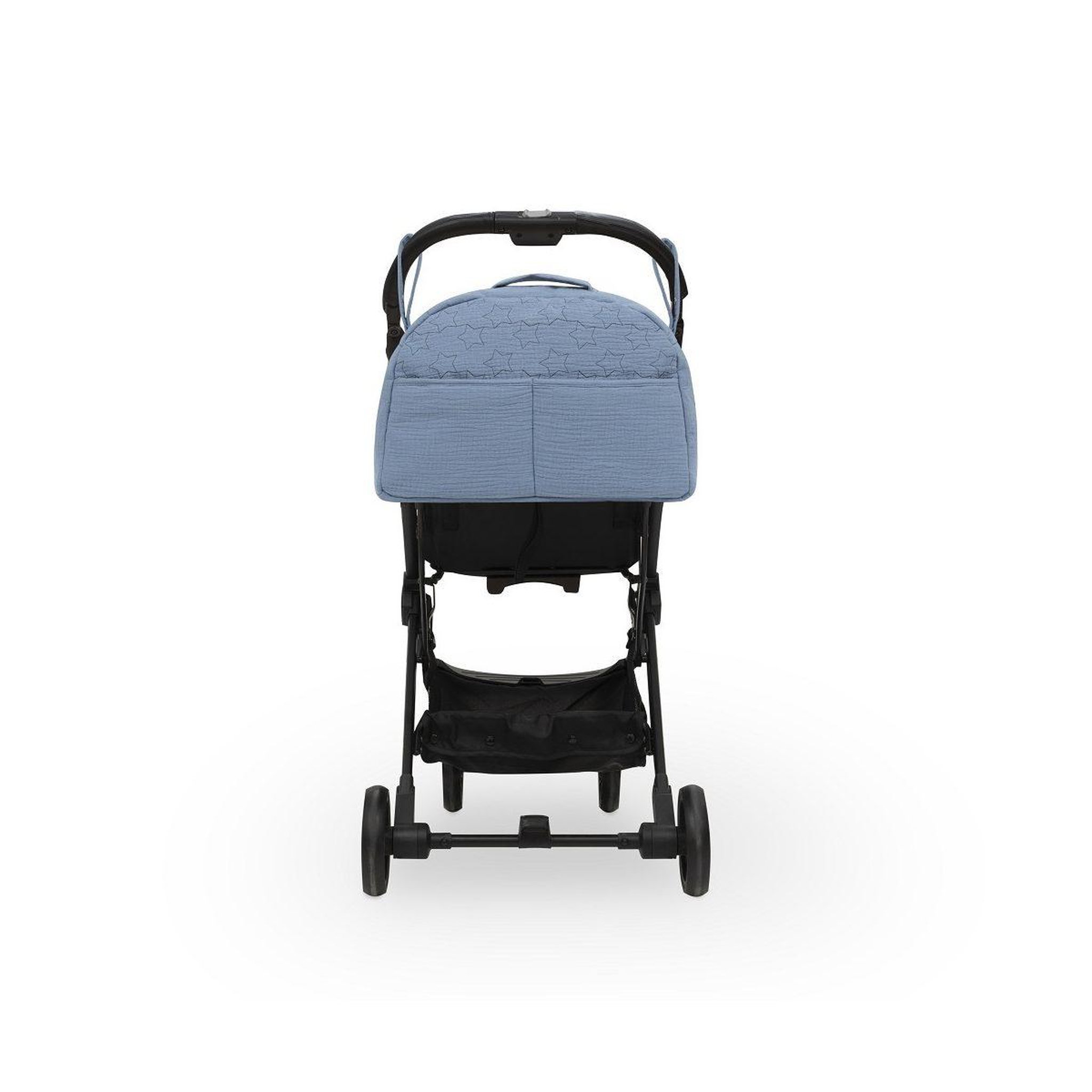 Voir la diapositive 3 : INTERBABY Sac à langer  étoiles - coton mousseline - bleu foncé - trousse et matelas à langer