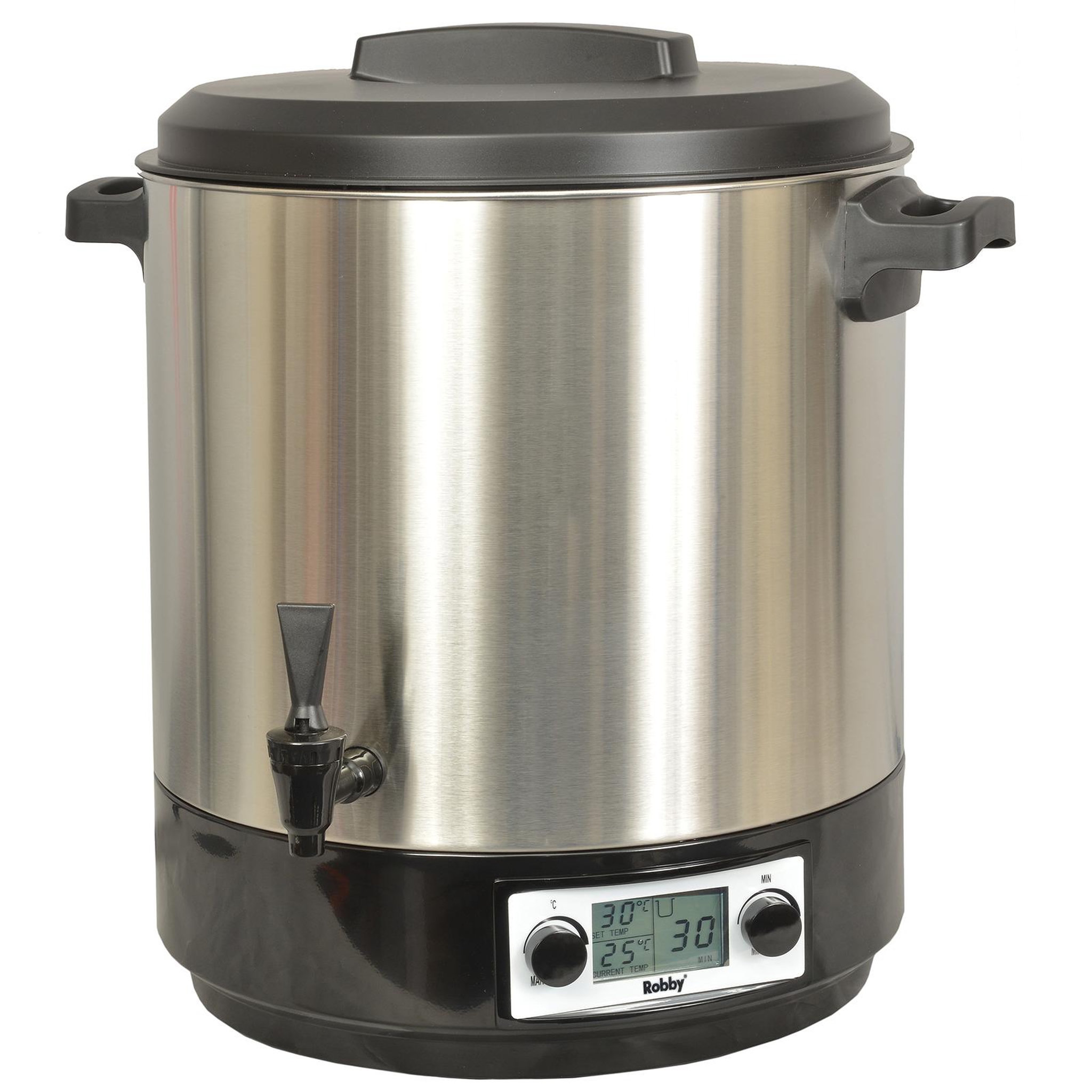 Robby Stérilisateur de bocaux électrique cuve inox avec écran lcd robinet et minuteur 31l 2000w - steri pro inox xl lcd