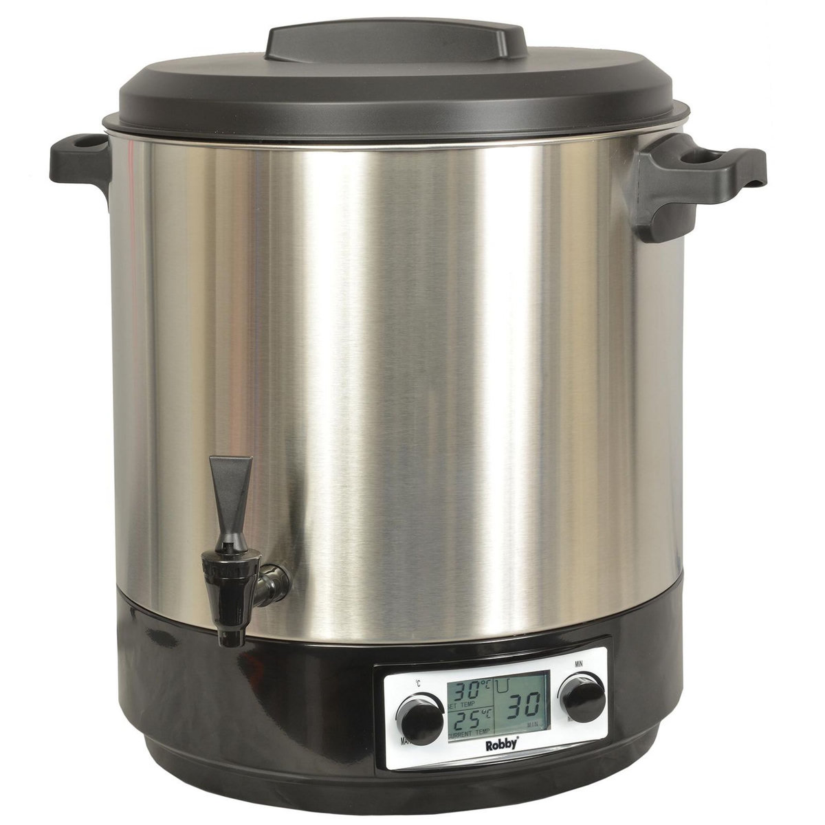Robby Stérilisateur de bocaux électrique cuve inox avec écran lcd robinet et minuteur 31l 2000w - steri pro inox xl lcd