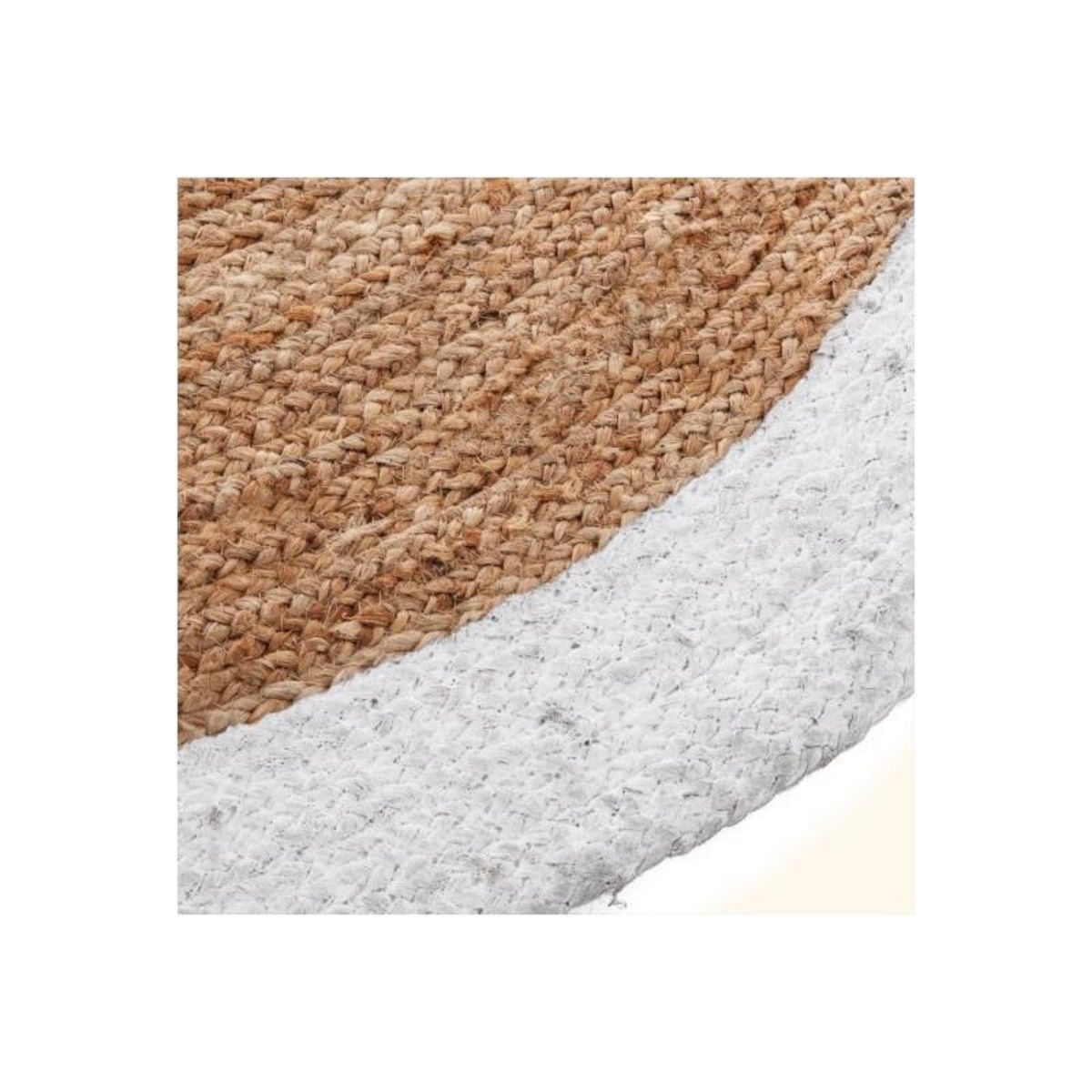 ATMOSPHERA Tapis rond jute bord noir ou blanc diamètre 120 cm Atmosphera -  - Tapis rond 120 cm -  -