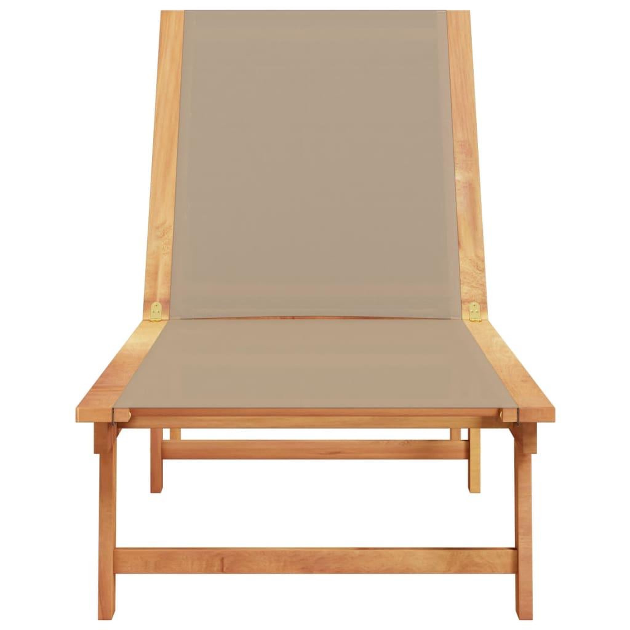 Voir la diapositive 3 : VIDAXL Chaise longue taupe bois d'acacia solide et textilene