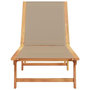 Voir la diapositive 3 : VIDAXL Chaise longue taupe bois d'acacia solide et textilene
