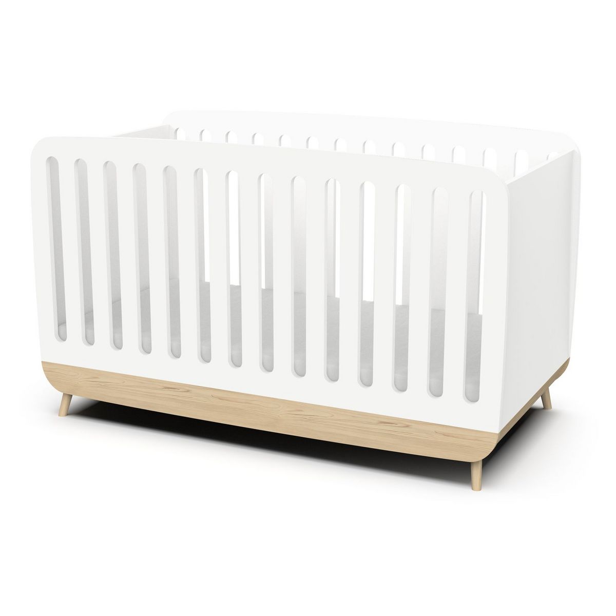 Lit bébé évolutif 70x140 cm blanc LINIA 