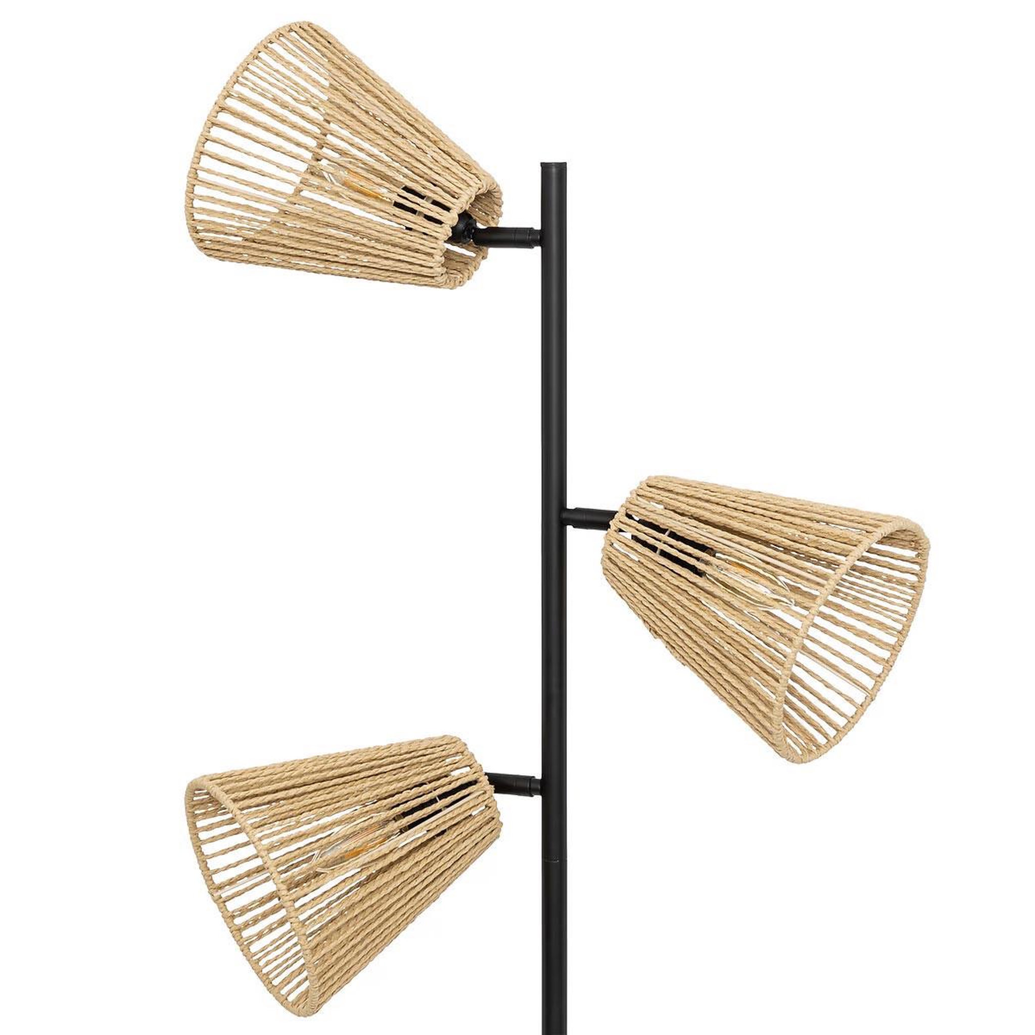 Voir la diapositive 2 : ATMOSPHERA Lampadaire 3 abat-jours  gaida  150cm naturel
