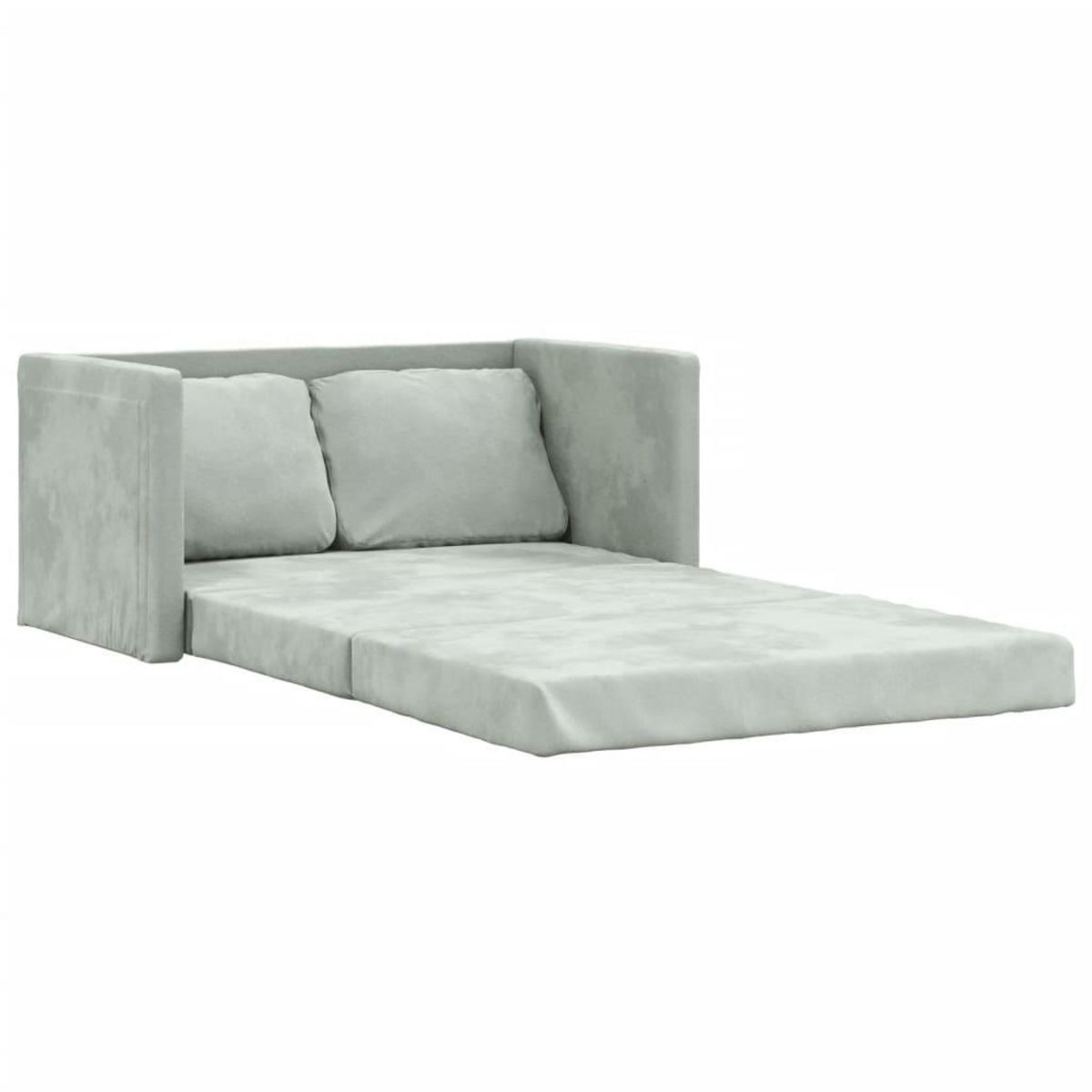 VIDAXL Canape-lit 2 en 1 gris clair 122x204x55 cm velours