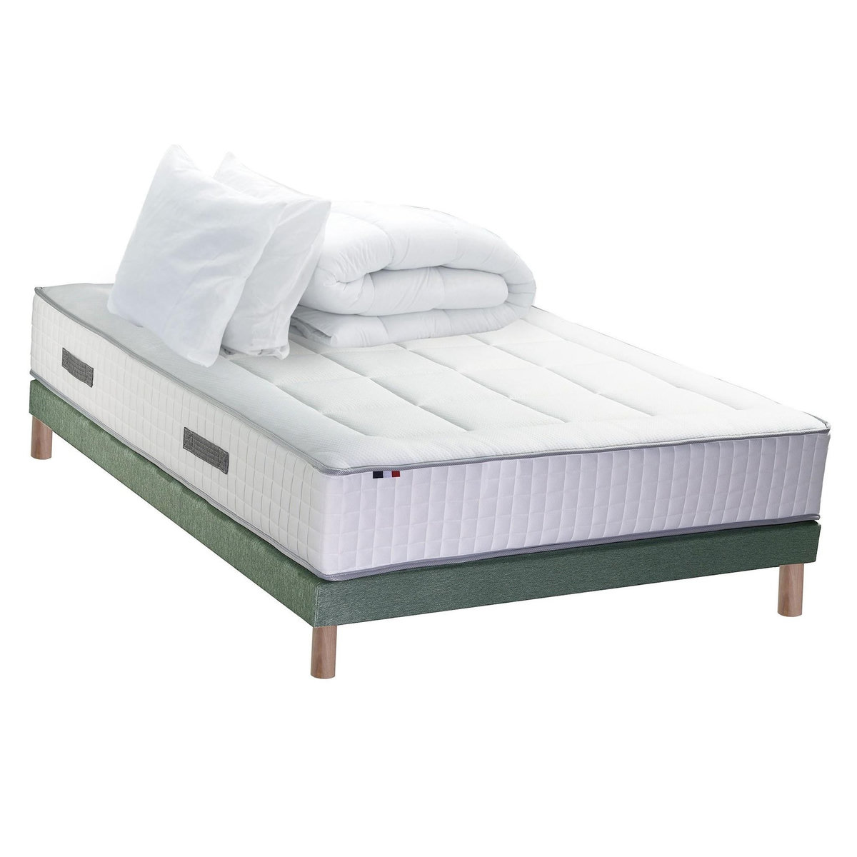 IDLITERIE Ensemble BELLAGIO 2, matelas mémoire de forme, sommier et couette
