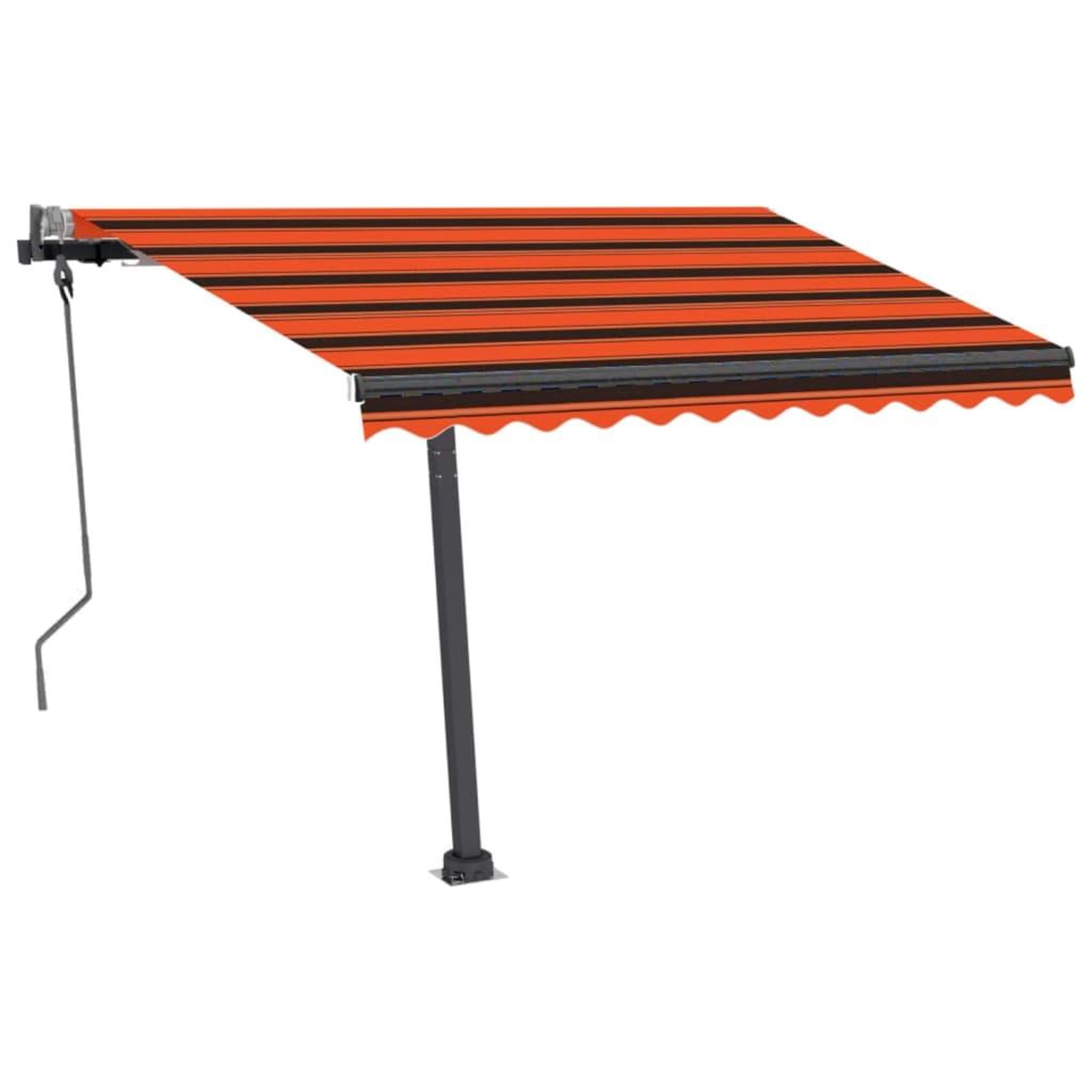 Voir la diapositive 4 : VIDAXL Auvent manuel retractable avec LED 300x250 cm Orange et marron
