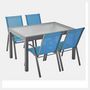 Voir la diapositive 4 : GARDENSTAR Fauteuil de jardin empilable - Acier/textilène - Bleu azur