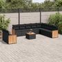 Voir la diapositive 1 : VIDAXL Salon de jardin 11 pcs avec coussins noir resine tressee