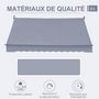 Voir la diapositive 4 : OUTSUNNY Store banne manuel rétractable 4L x 1,2l m inclinaison et hauteur réglable installation rapide métal alu polyester anti-UV gris