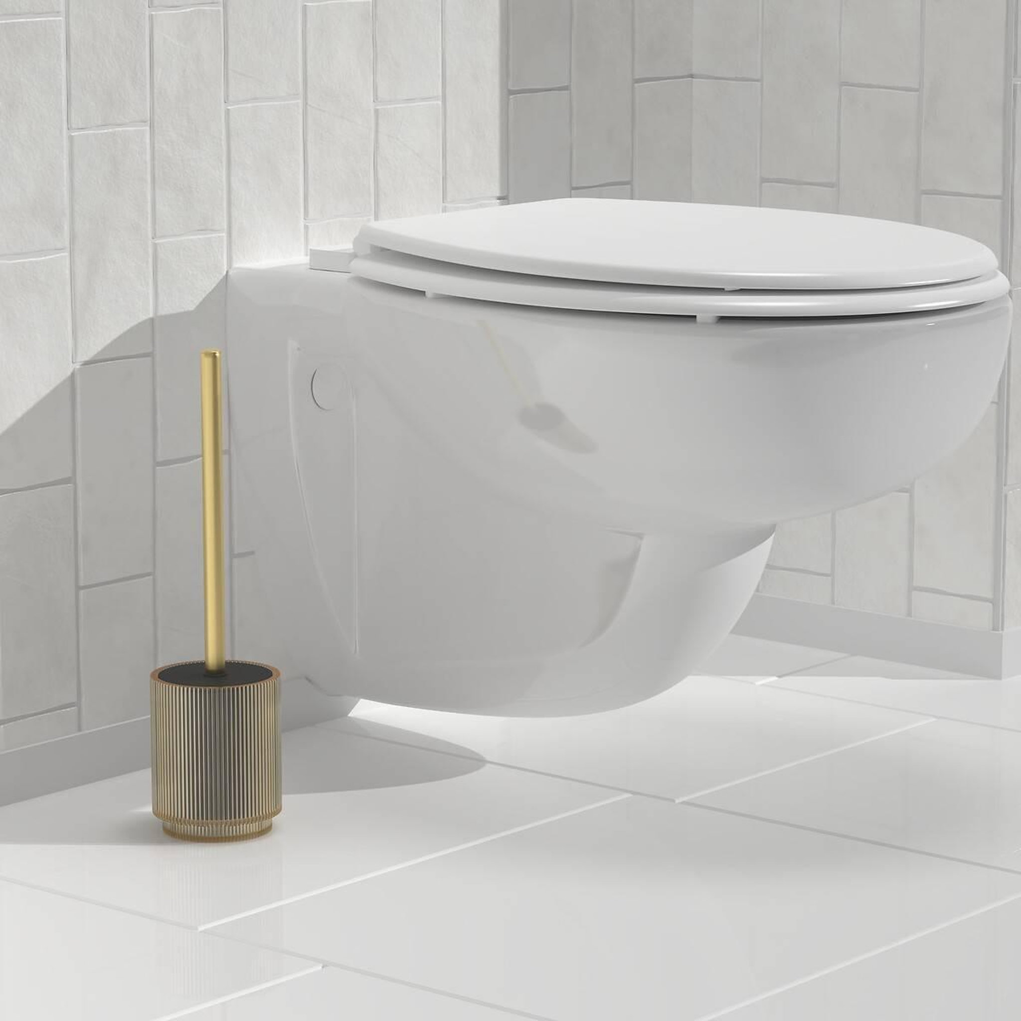 Voir la diapositive 4 : FIVE Brosse wc  solis  38cm ambre
