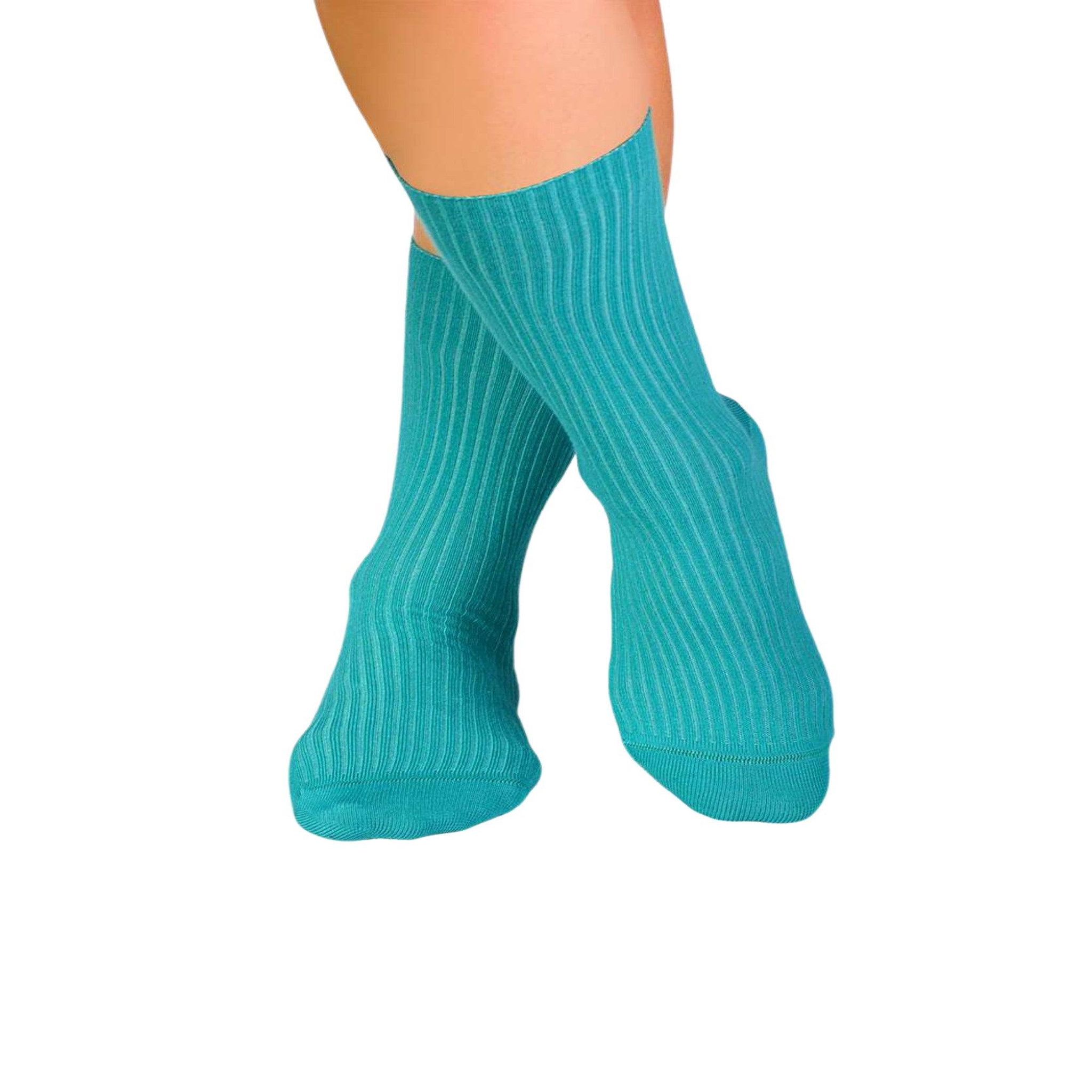 PIRIN HILL Chaussettes sans élastique coton bio turquoise