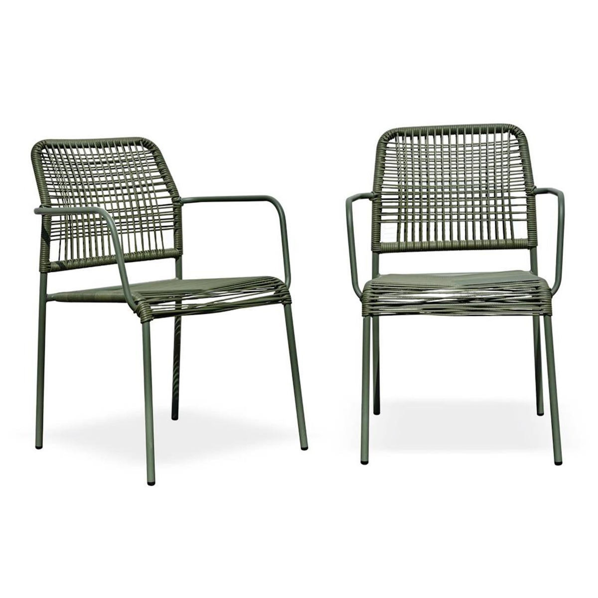Paris Prix Lot de 2 Fauteuils de Jardin  Marceau  78cm Vert Olive