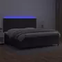 VIDAXL Sommier a lattes de lit avec matelas et LED Noir 200x200 cm