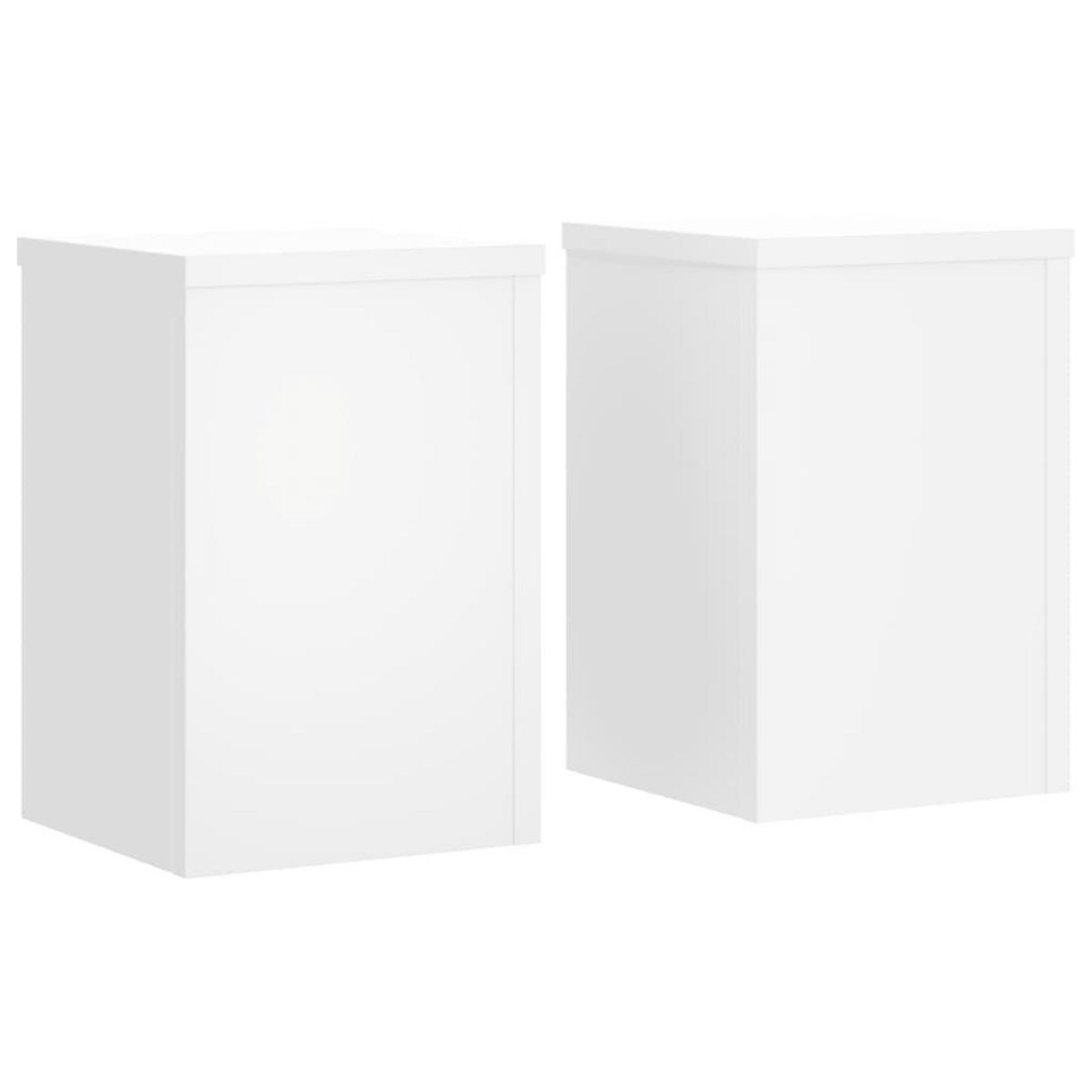 VIDAXL Supports pour plantes 2 pcs blanc 20x20x30 cm bois d'ingenierie