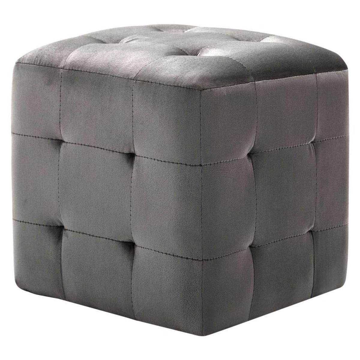 VIDAXL 2 pcs Tables de chevet Gris 30x30x30 cm Tissu velours