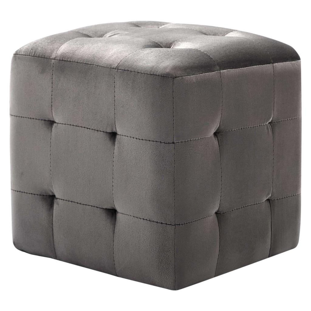 VIDAXL 2 pcs Tables de chevet Gris 30x30x30 cm Tissu velours