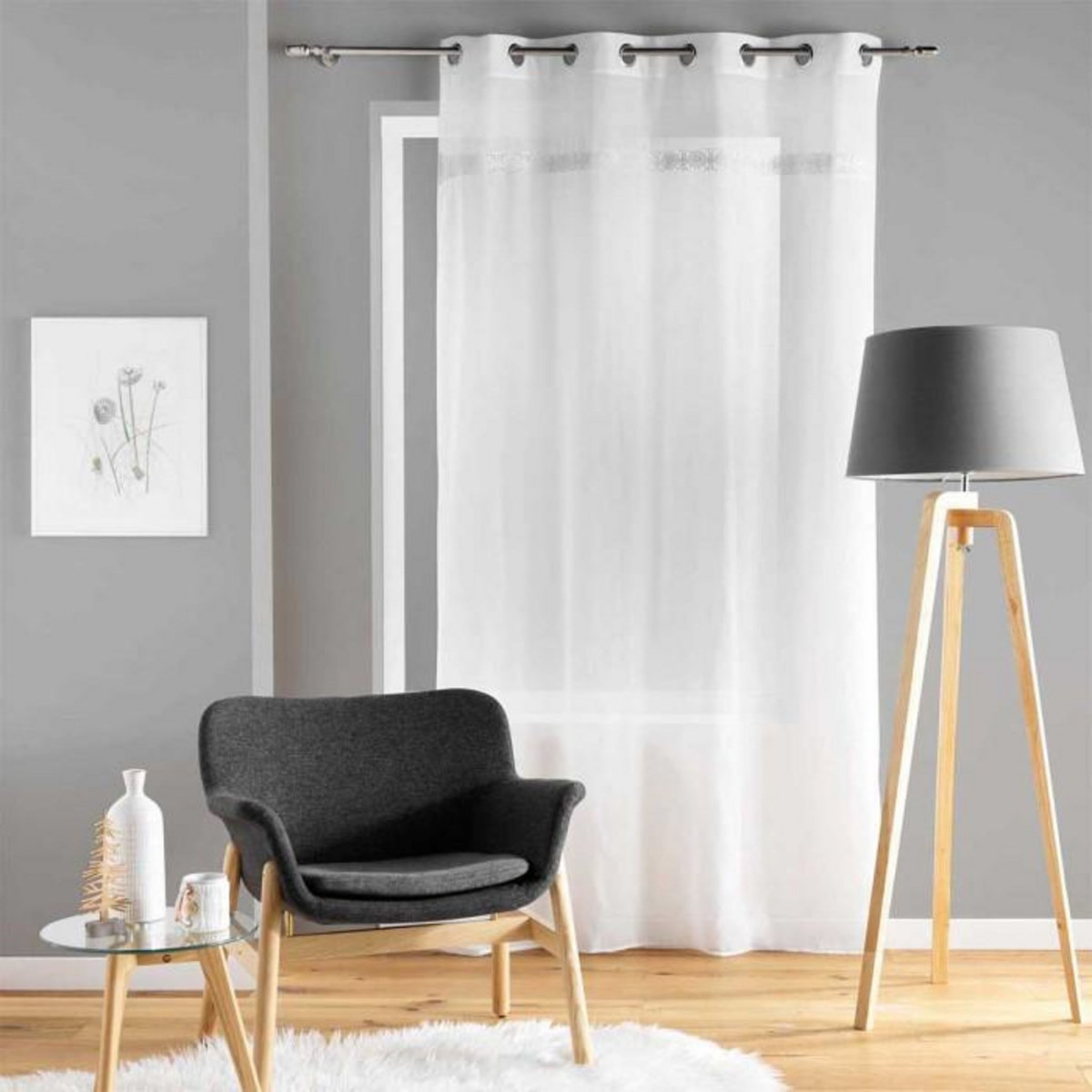 Paris Prix Rideau à Œillets Tissé  Everest  140x240cm Blanc