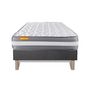 Voir la diapositive 2 : SEPTNUITS Matelas + sommier gris Memo Plus Mémoire de forme 3 zones
