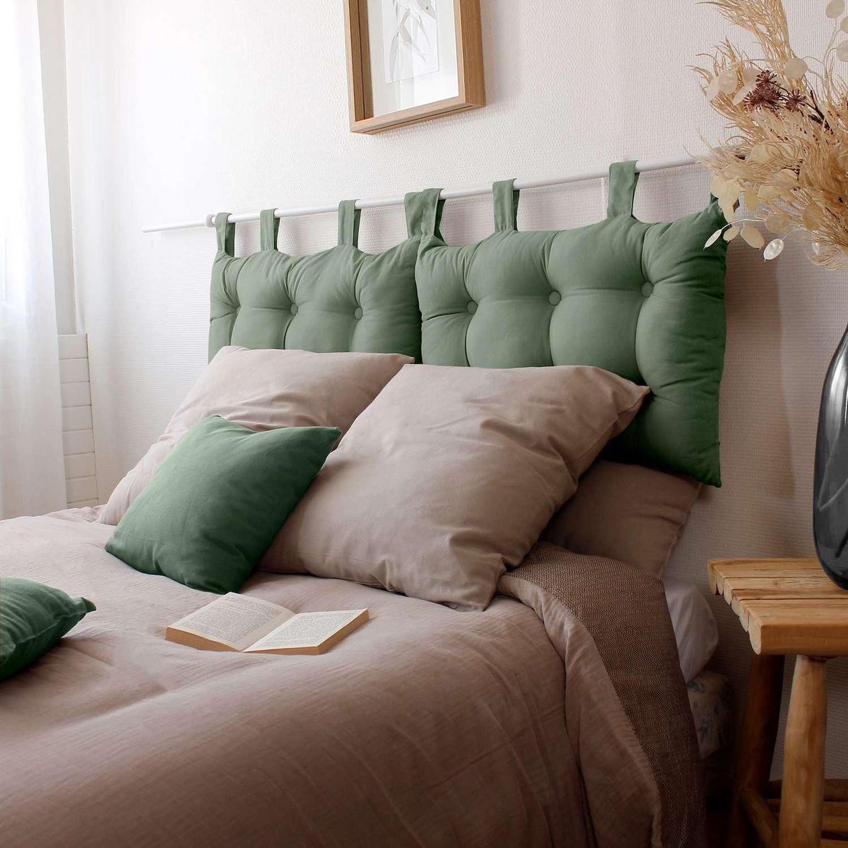 TOILINUX Tête de lit coussin Panama à suspendre