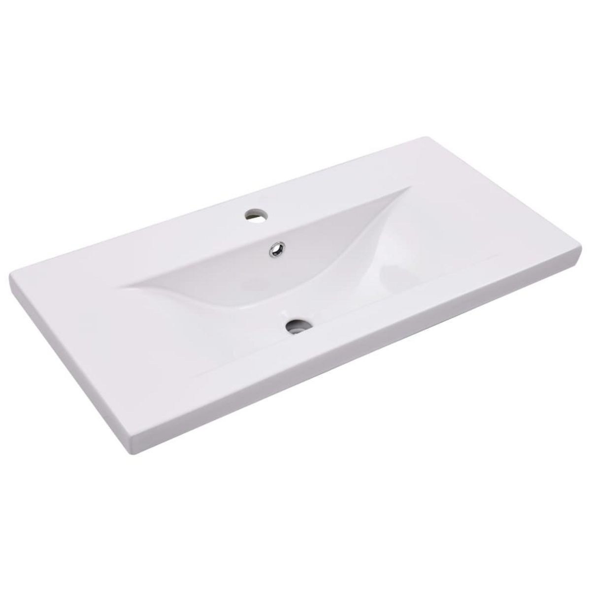 VIDAXL Lavabo encastre 81 x 39,5 x 18,5 cm Ceramique Blanc