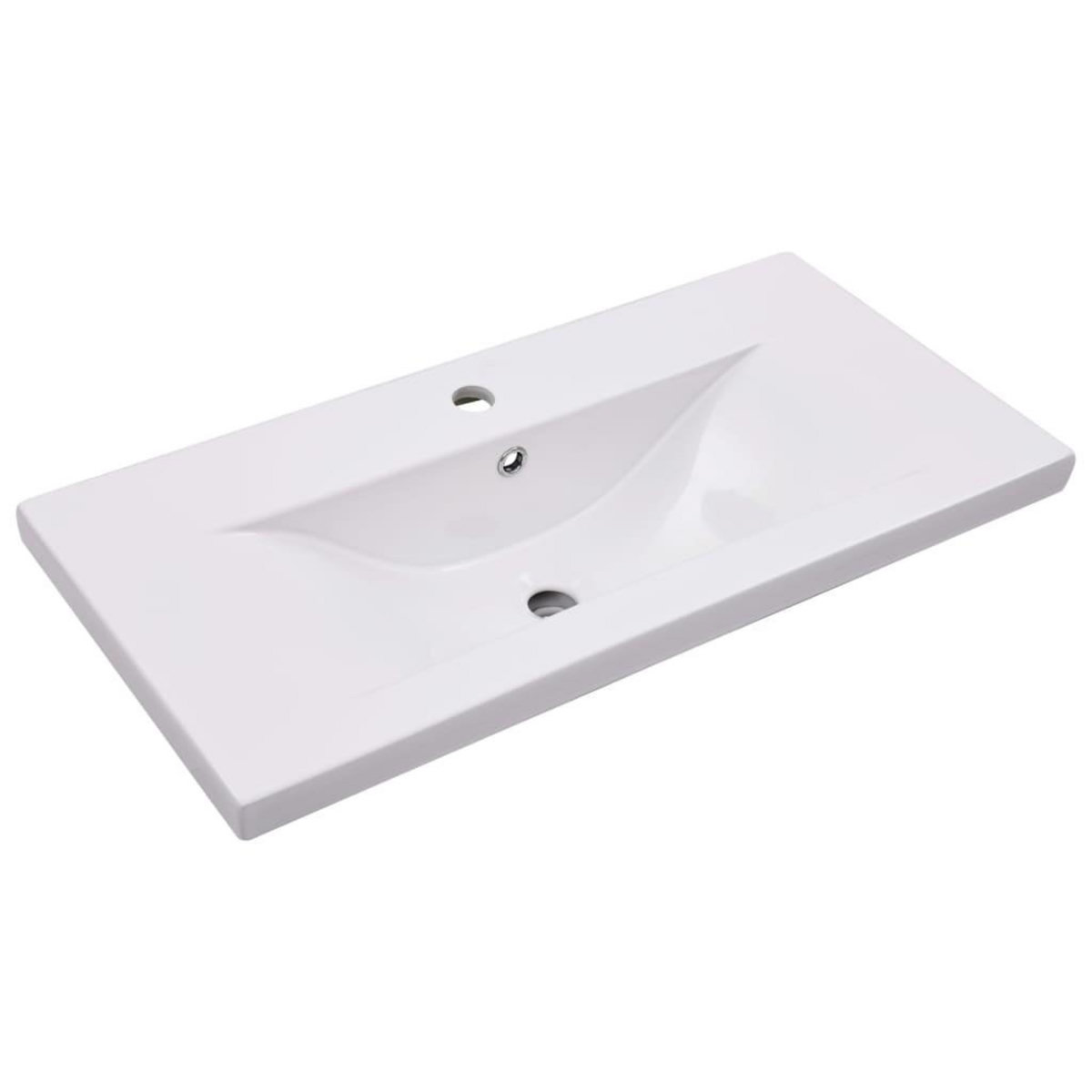 VIDAXL Lavabo encastre 81 x 39,5 x 18,5 cm Ceramique Blanc