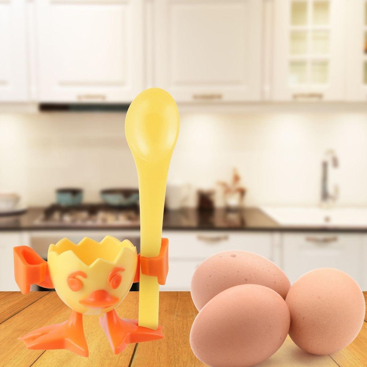 Fackelmann Lot de 2 coquetiers avec cuillère Fackelmann Colors Edition